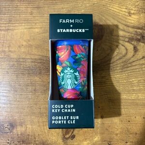 FARM RIO x STARBUCKS 2025 Blue Tropical Cold Cup Key Chain Limited Edition NEW